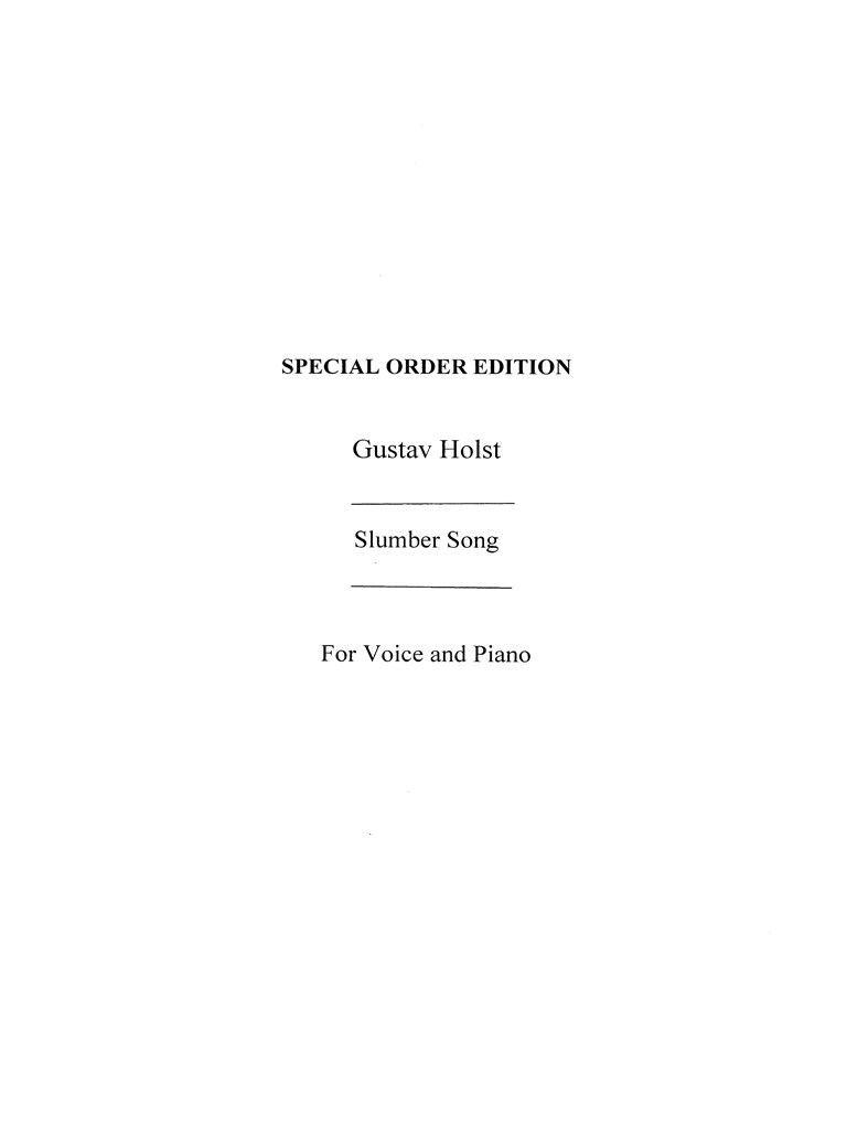 Holst, G Slumber Song Op.4/2 D